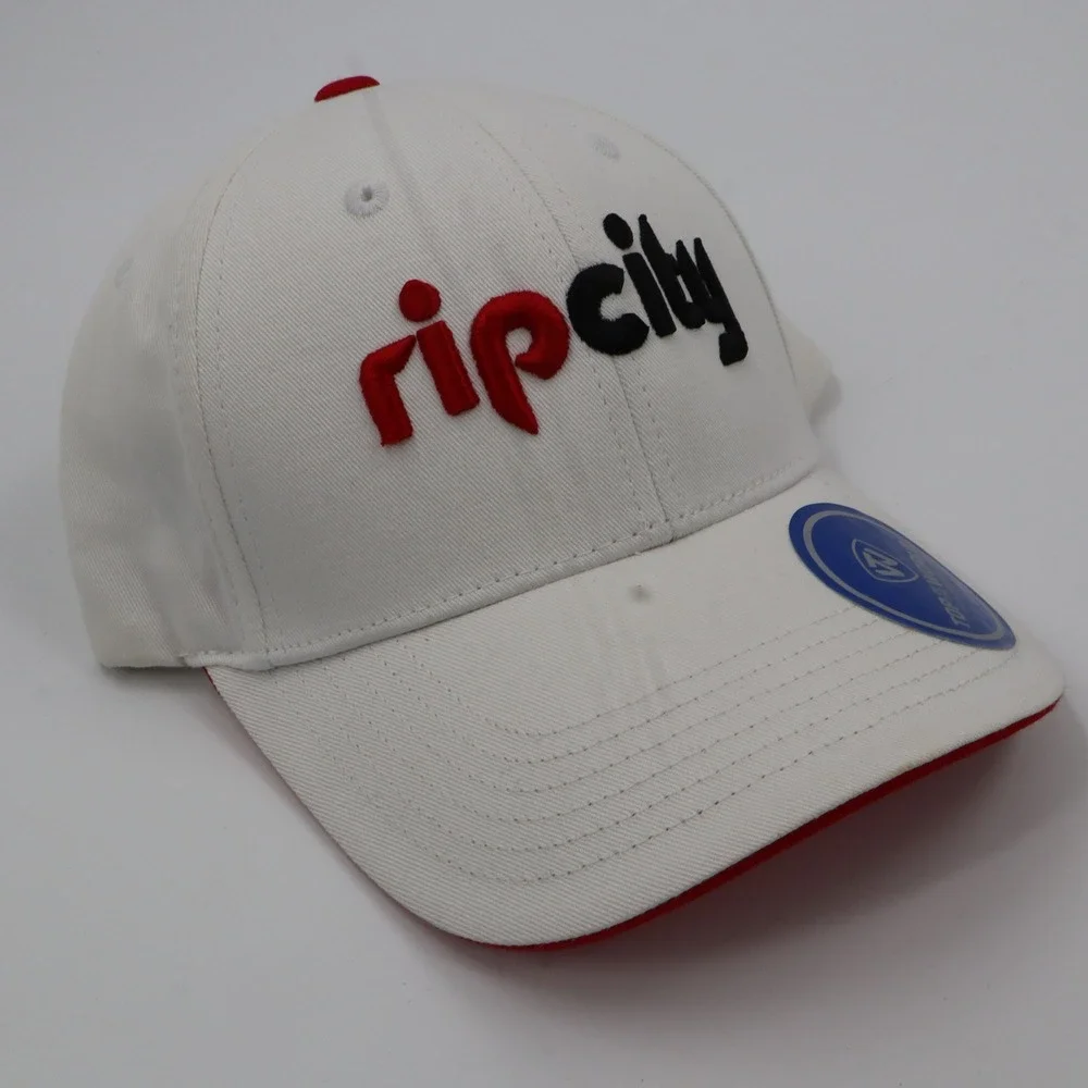 Top of the World Rip City Hat Mens White Red Portland Trail Blazers‎ Snapback